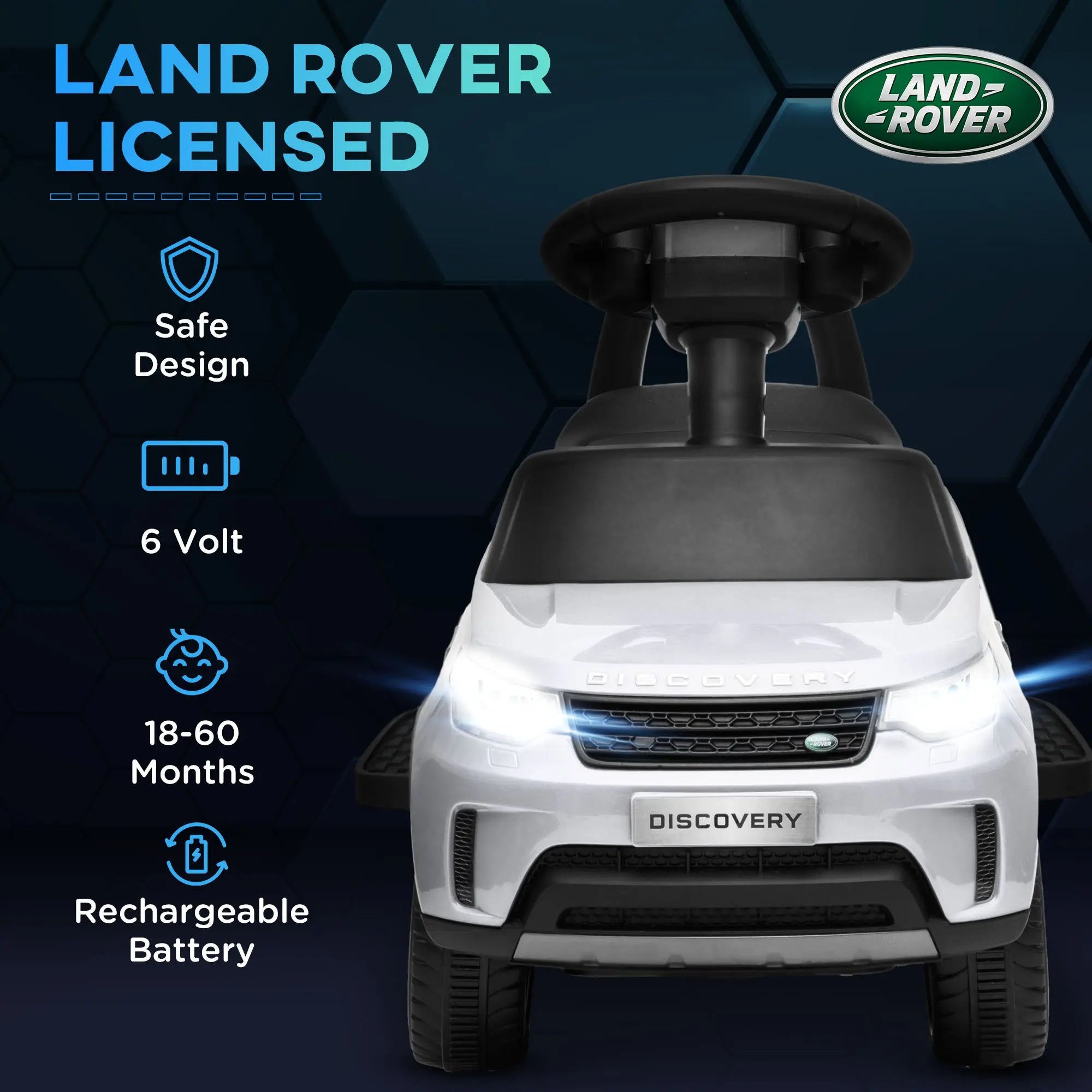 1 Land Rover Licensed 6V Ride on Car Sliding Car Battery Powered Electric Car w/ Headlights Music Horn