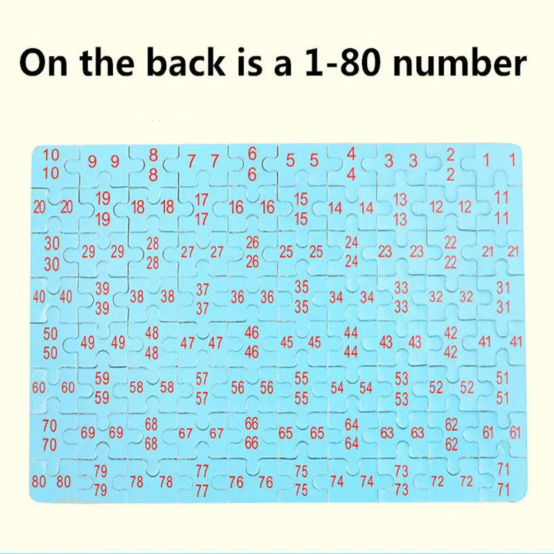 80PCS wooden educational toys educational development baby kids training toys children animal puzzle