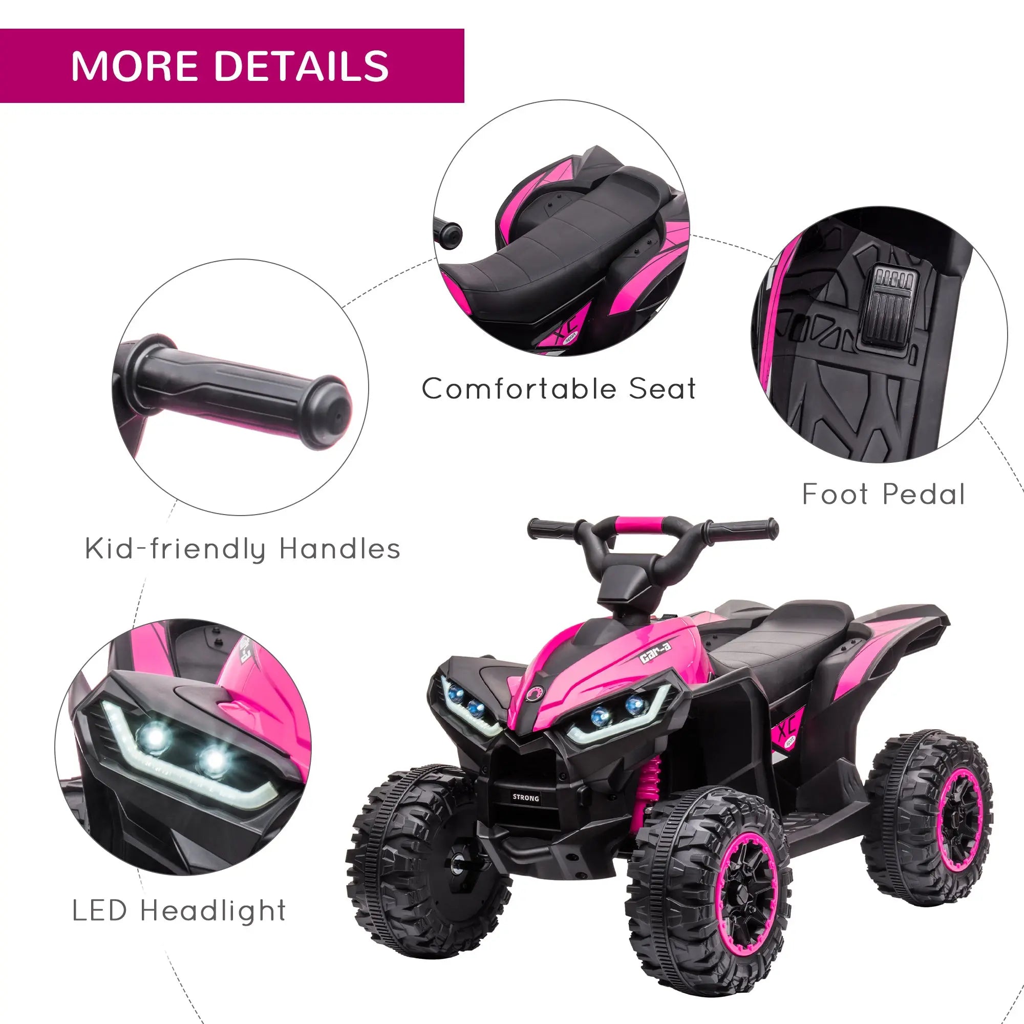 12V Kids ATV Quad Car with Forward & Backward Function