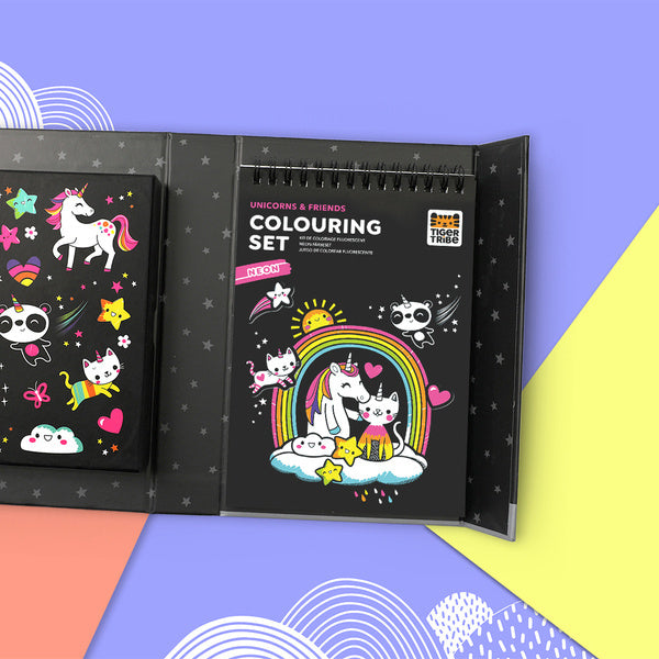 Tiger Tribe Zestaw Kolorowanek Neonowych – Jednorożce
