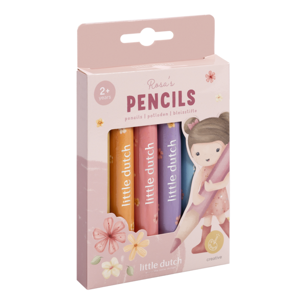 Little Dutch Drewniane, grube kredki  Rosa & Friends