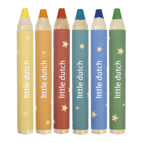 Little Dutch Drewniane, grube kredki Jim & Friends