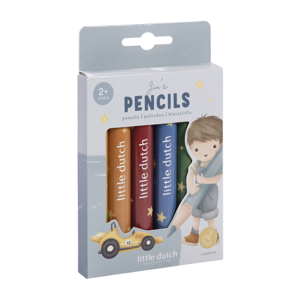Little Dutch Drewniane, grube kredki Jim & Friends