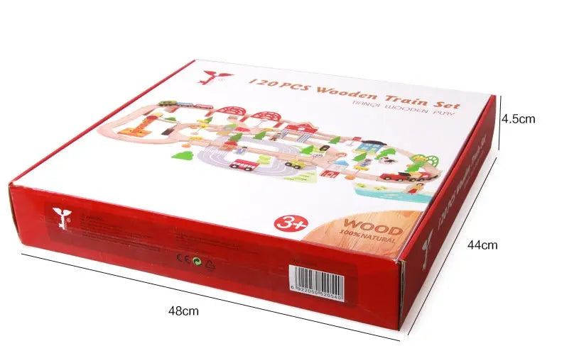 120 Pieces Of Wooden Track Toy Train For Children