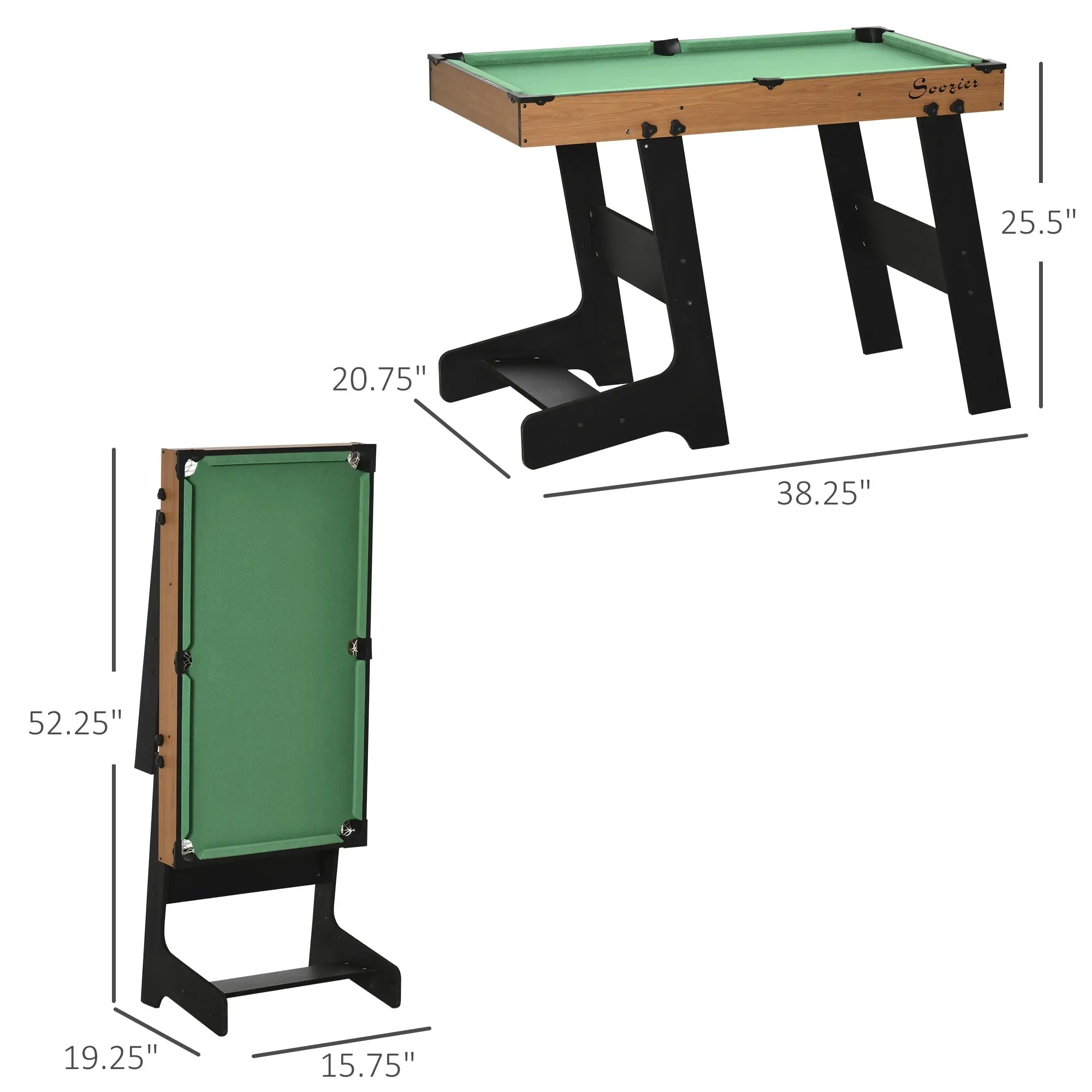 55" Portable Folding Billiards Table Game Pool Table for Whole Family Number Use With Cues