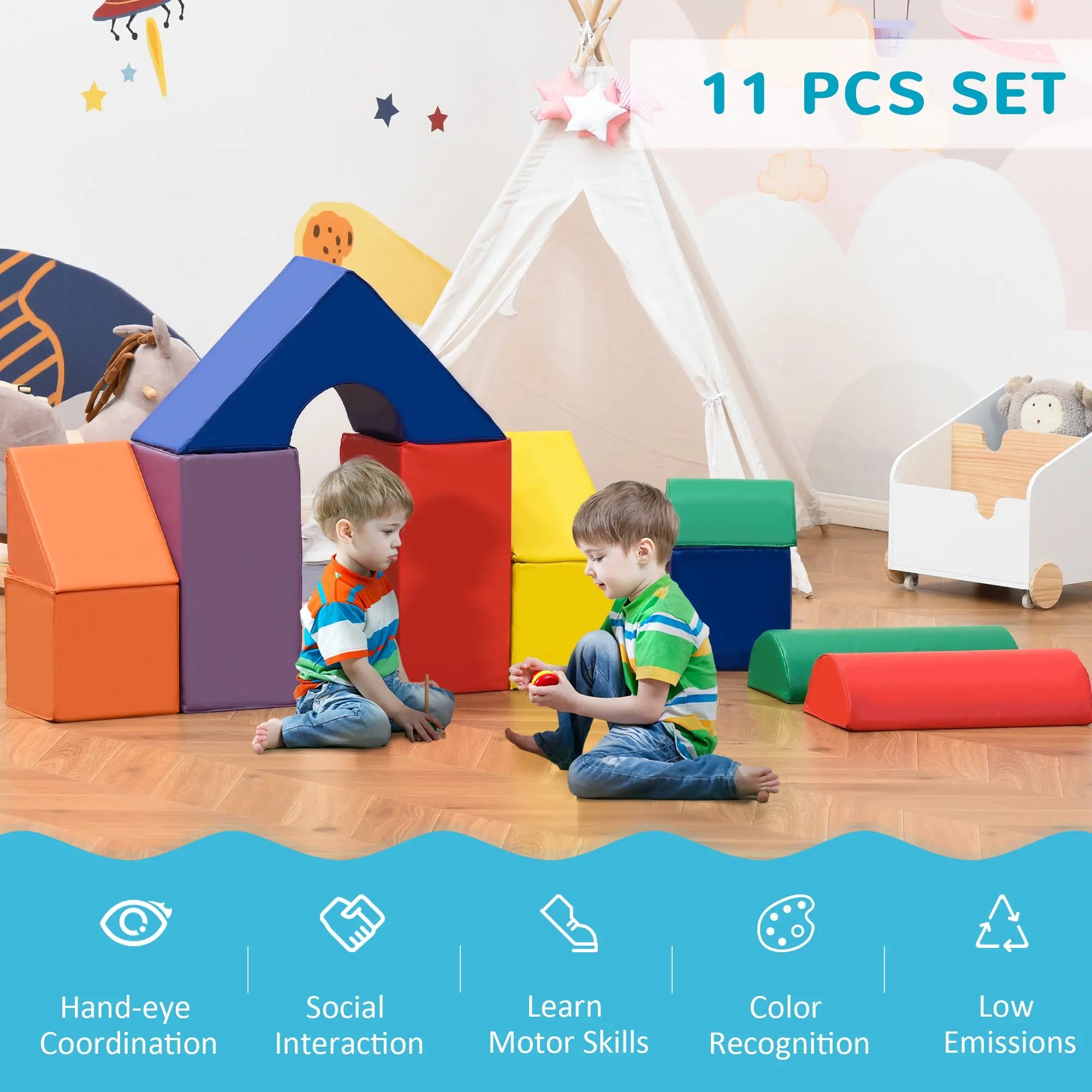 11-Piece Kids Crawl and Climb Activity Play Set for Climbing