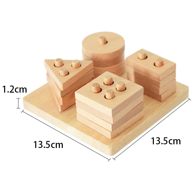 Stacking Educational Toys for Kids - Wooden Blocks Set