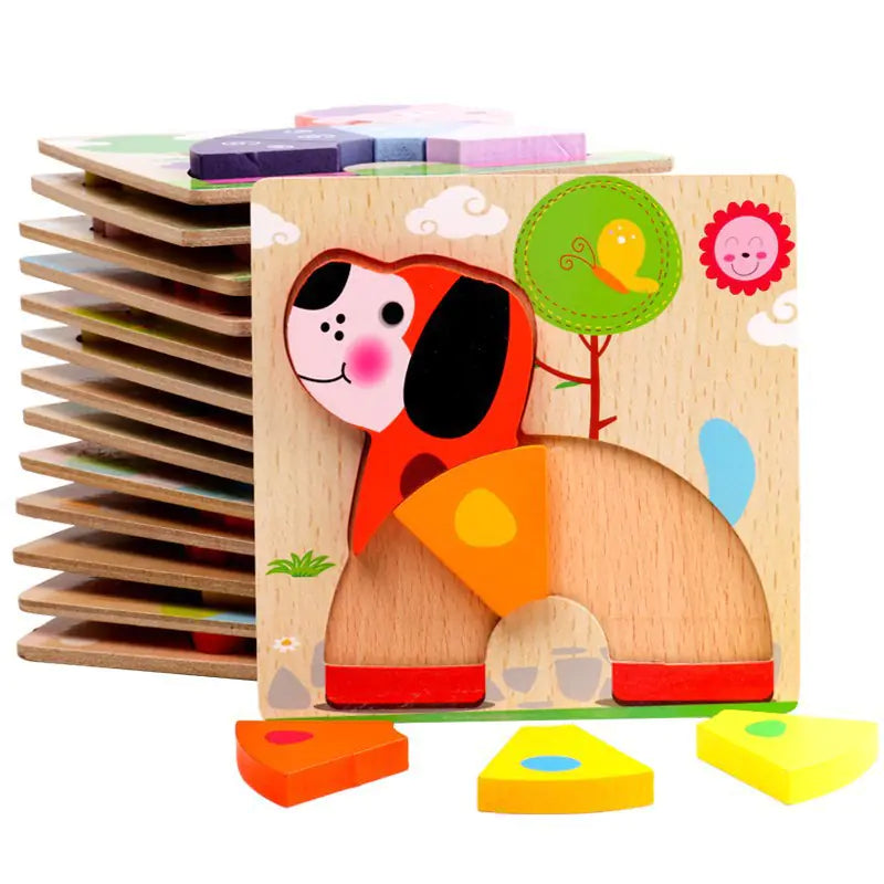 3D Wooden Puzzle Educational Toy for Kids (Wholesale)