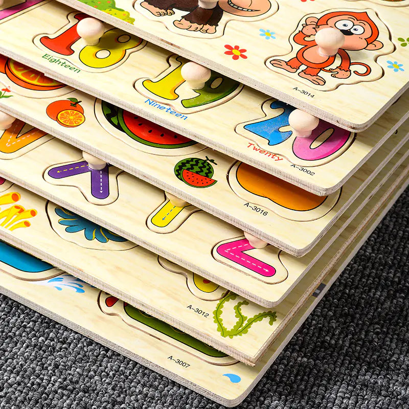 Mushroom Puzzle Board for Kids - Montessori Wooden Toy