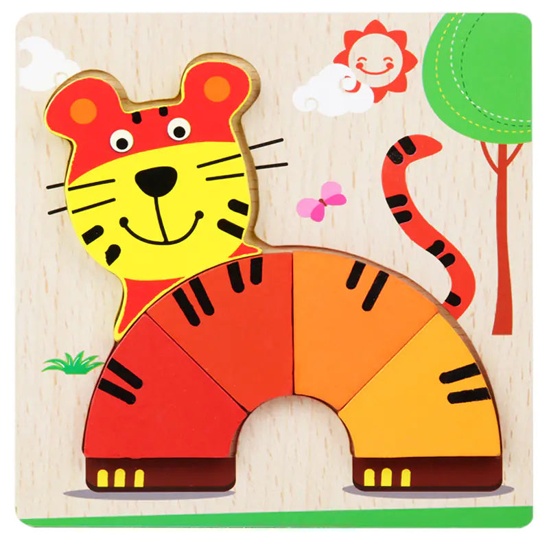 3D Wooden Puzzle Educational Toy for Kids (Wholesale)