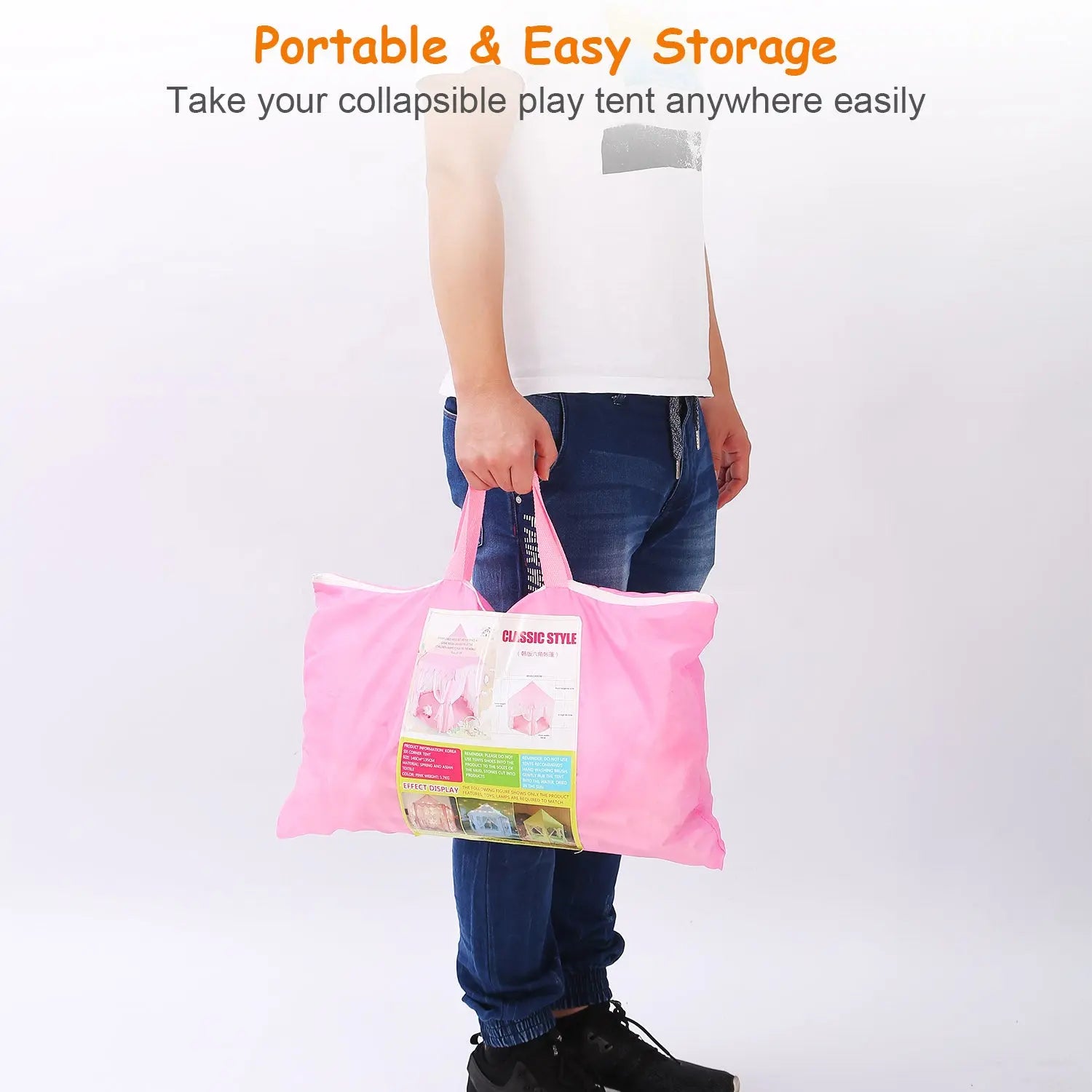 1Pc Kids Play Tents Princess For Girls Princess Castle Children Playhouse Indoor Outdoor Use With Carry Case