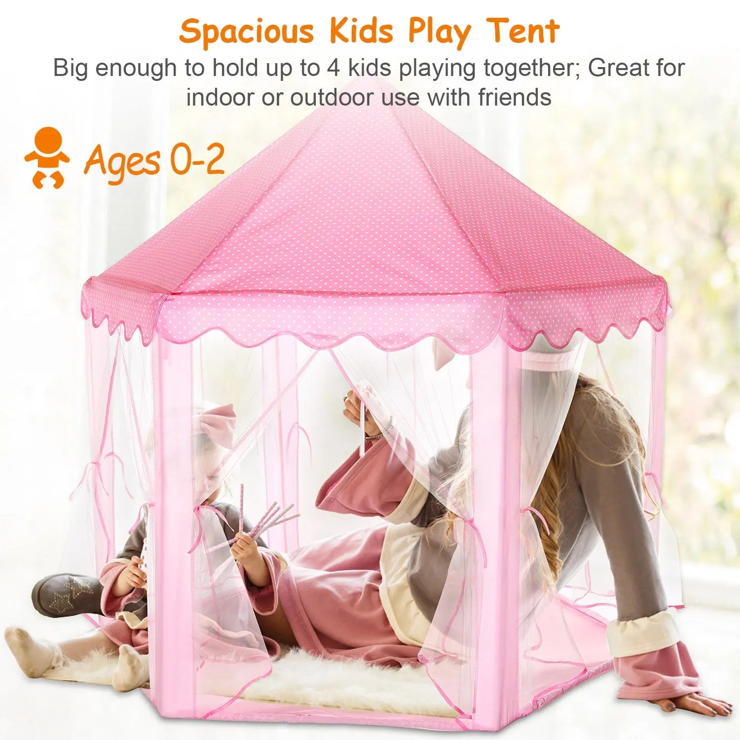 1Pc Kids Play Tents Princess For Girls Princess Castle Children Playhouse Indoor Outdoor Use With Carry Case