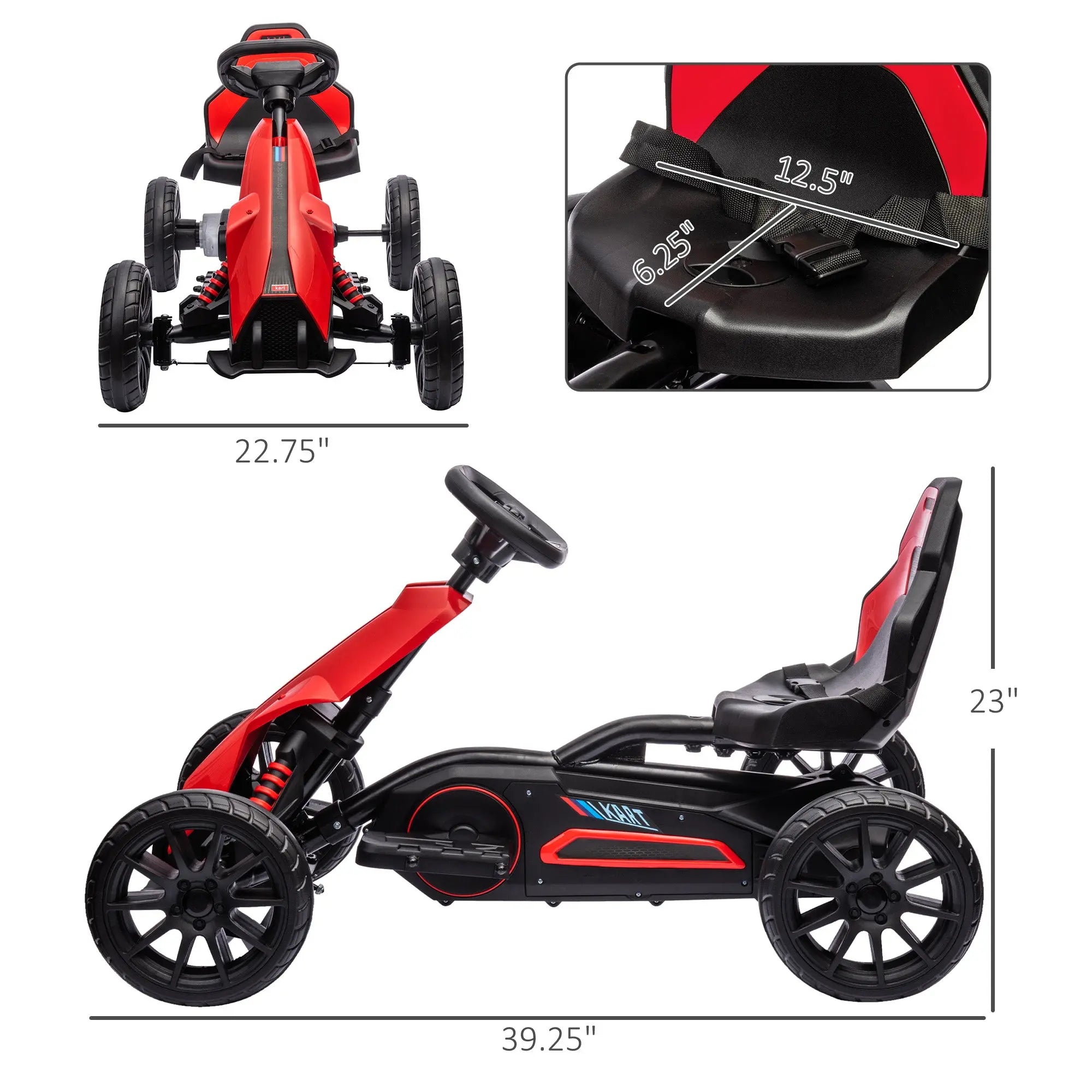 12V Electric Go Kart for Kids w/ Adjustable Speed