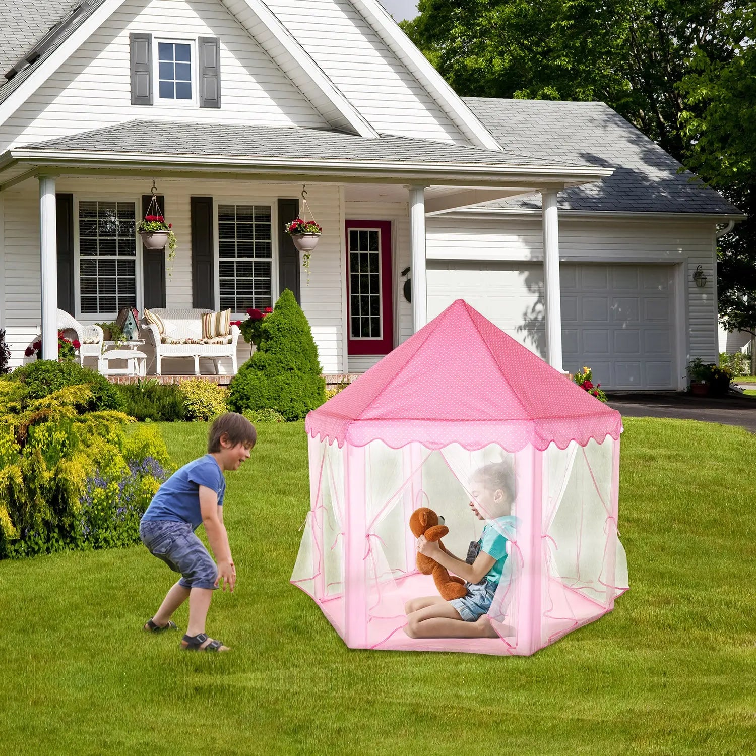 1Pc Kids Play Tents Princess For Girls Princess Castle Children Playhouse Indoor Outdoor Use With Carry Case