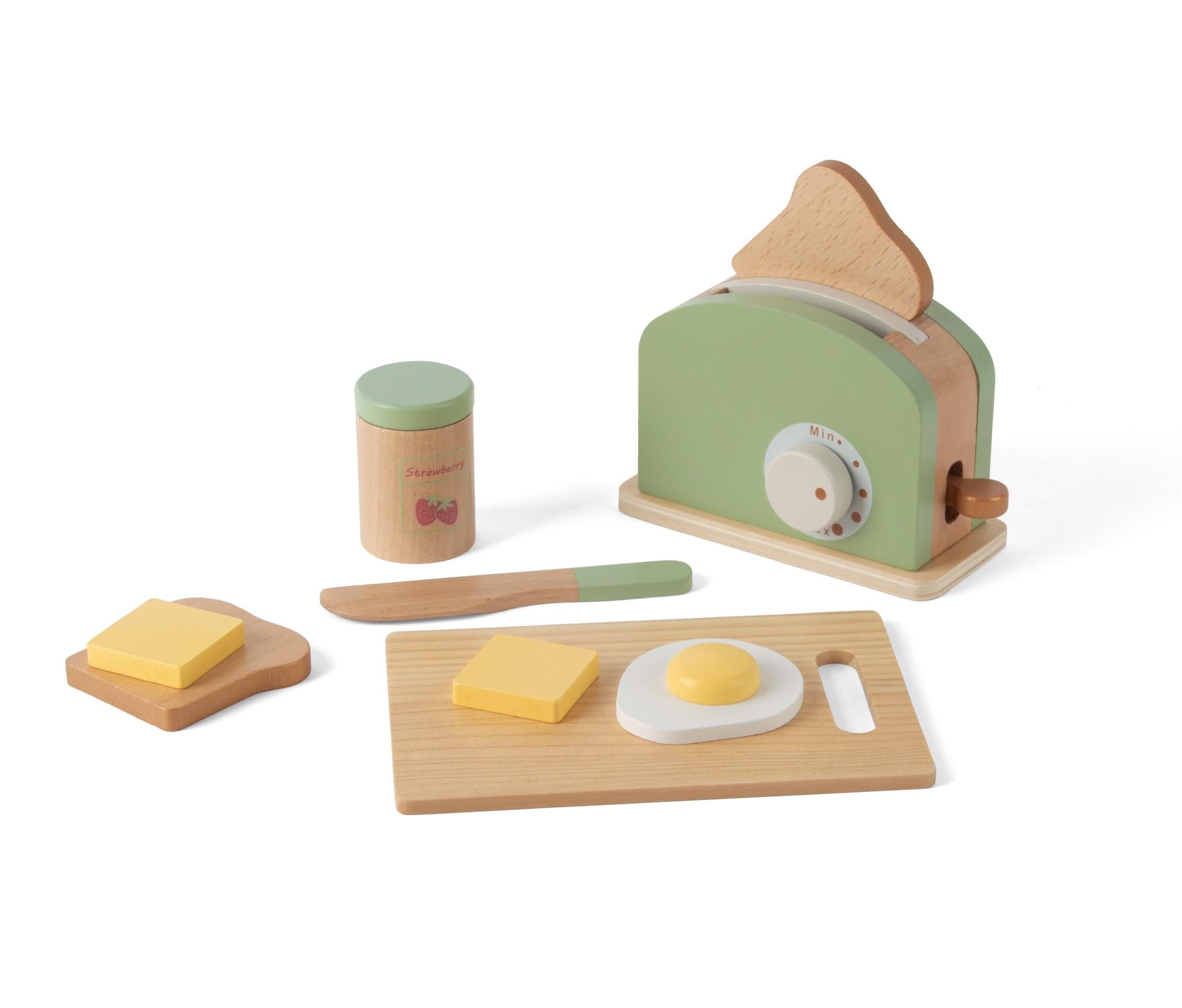 Drewniany toster i zestaw śniadaniowy DANTOY - SMYKI - SENSORYKI