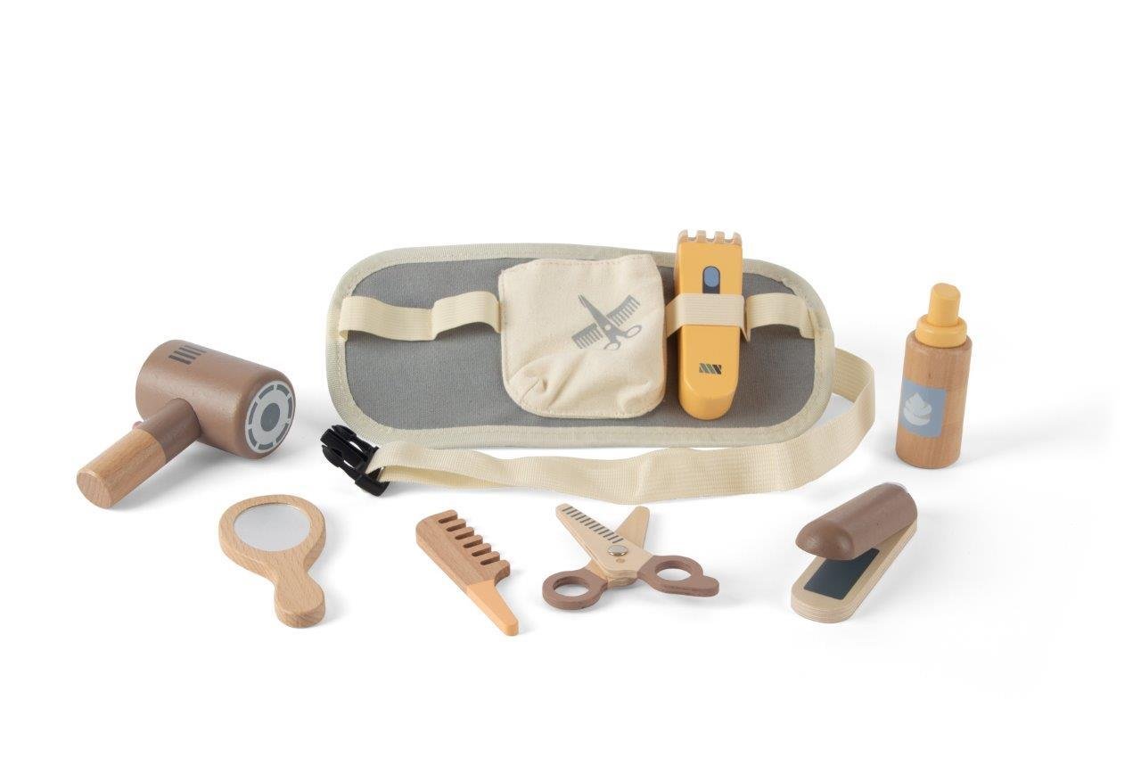 Drewniany zestaw BARBER FRYZJER dla dzieci DANTOY - SMYKI - SENSORYKI