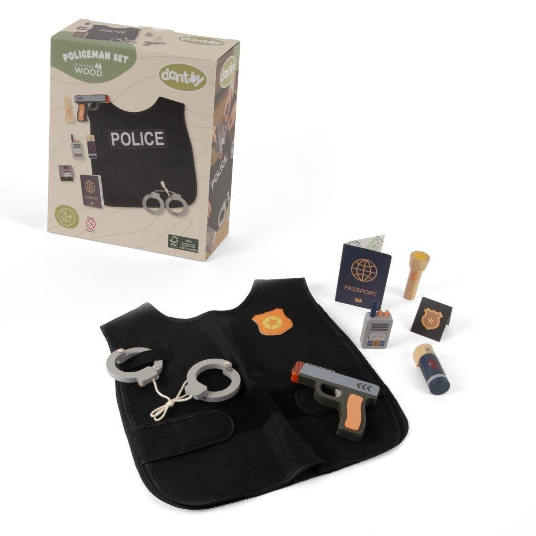 Drewniany zestaw MAŁY POLICJANT dla dzieci DANTOY - SMYKI - SENSORYKI
