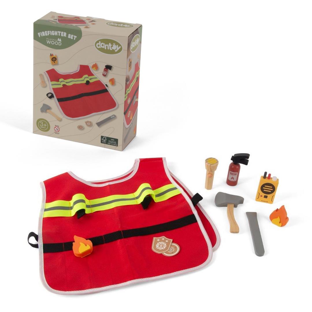Drewniany zestaw MAŁY STRAŻAK dla dzieci DANTOY - SMYKI - SENSORYKI