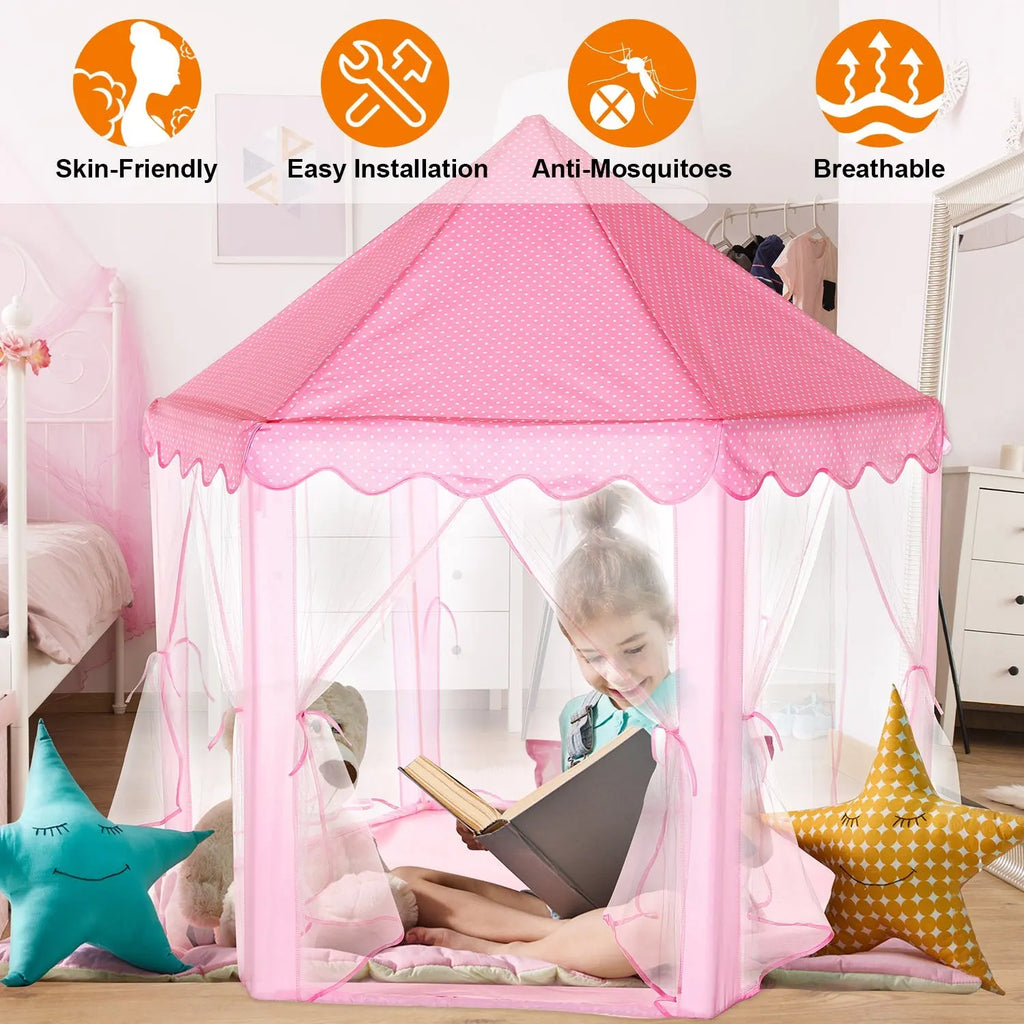 1Pc Kids Play Tents Princess For Girls Princess Castle Children Playhouse Indoor Outdoor Use With Carry Case