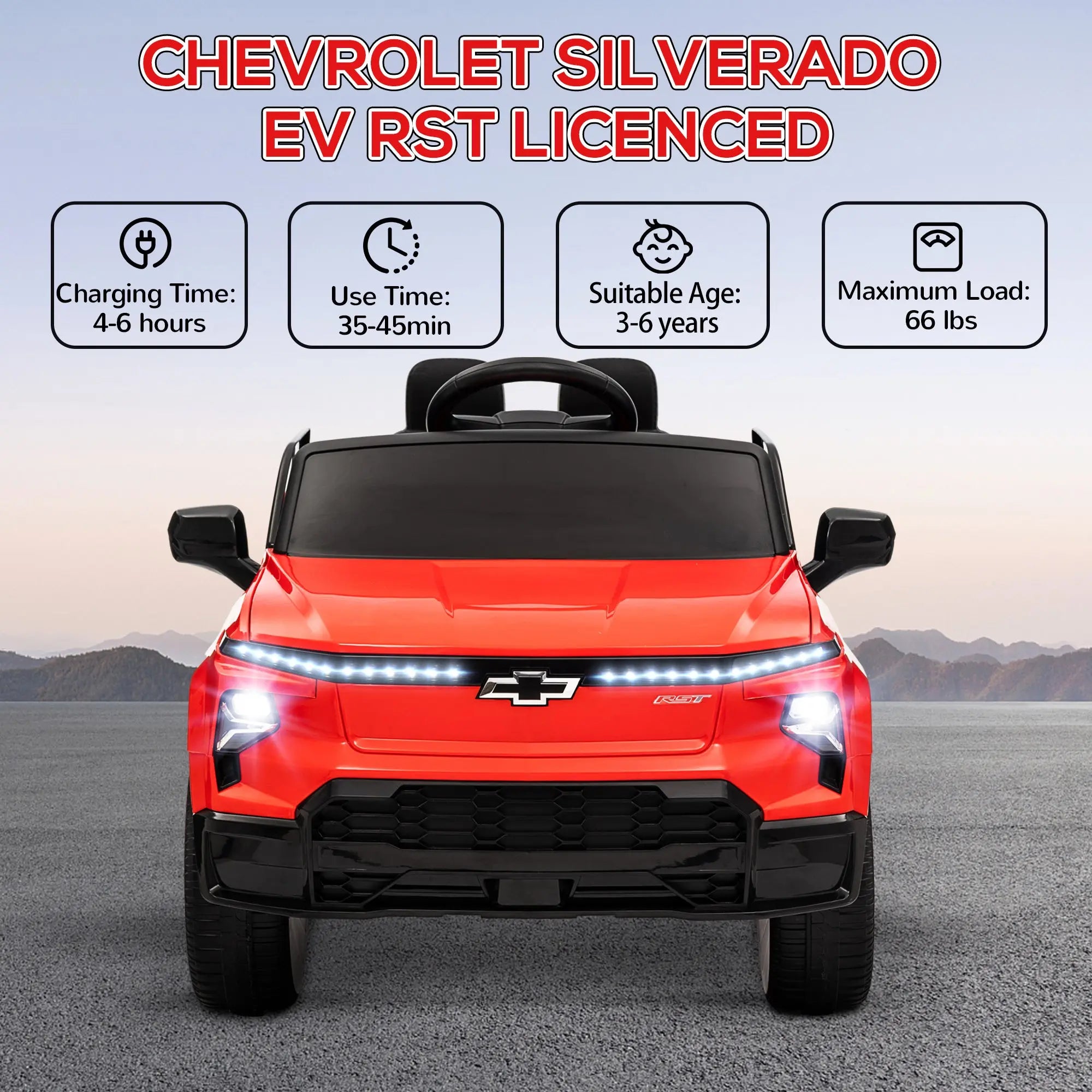 12V Chevrolet Silverado EV RST Licensed Kids Electric Car with Parent Remote Control