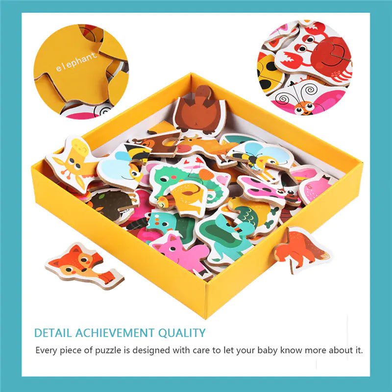 Animal Transportation Map and Fruit Vegetable Puzzle Toy