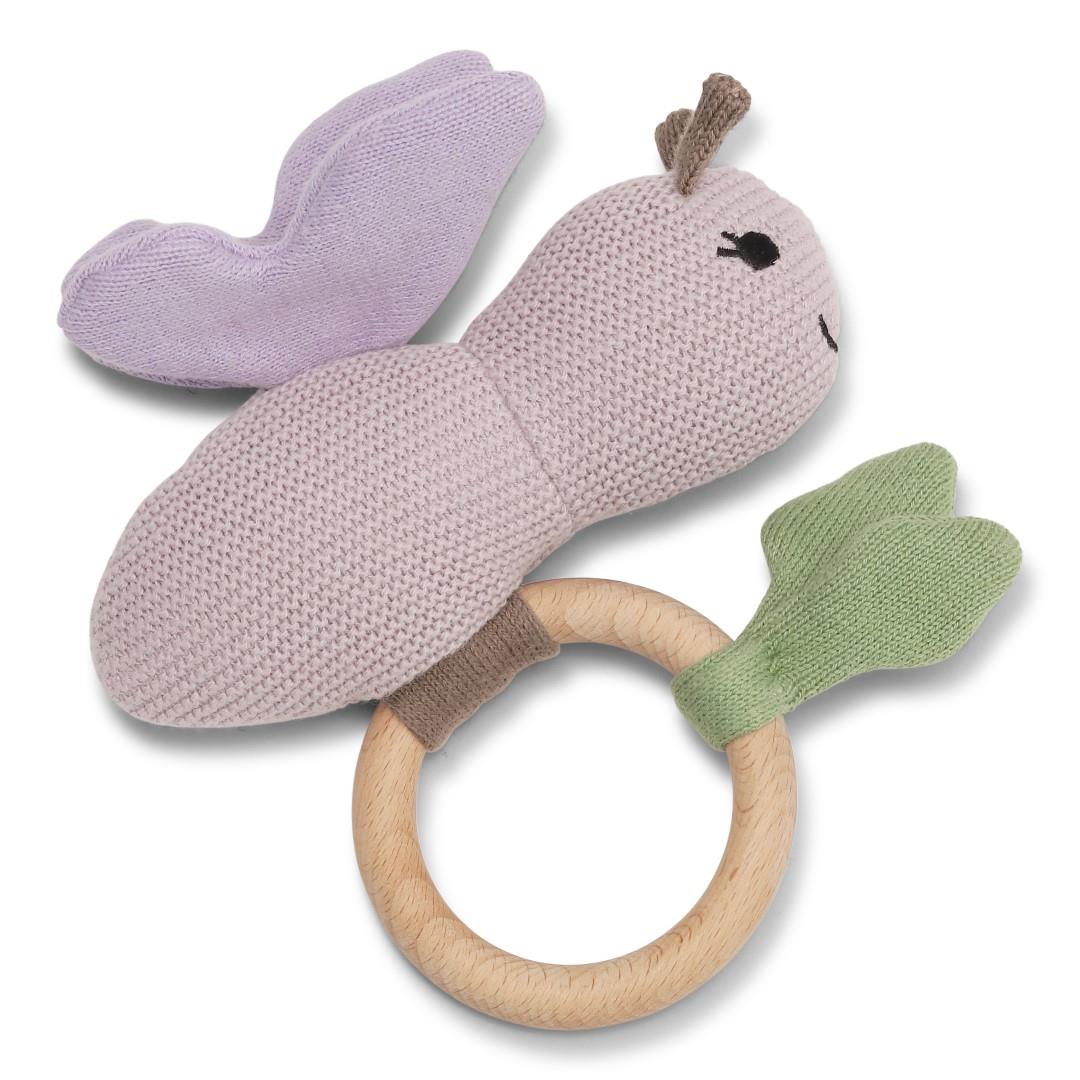 Grzechotka gryzak Butterfly 0+ Vanilla Copenhagen - SMYKI - SENSORYKI