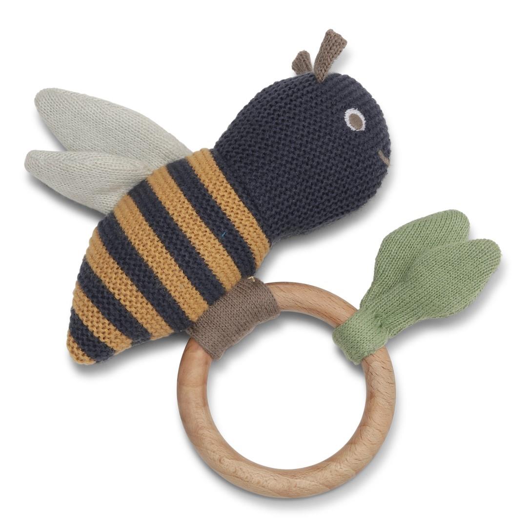 Grzechotka gryzak Honeybee 0+ Vanilla Copenhagen - SMYKI - SENSORYKI