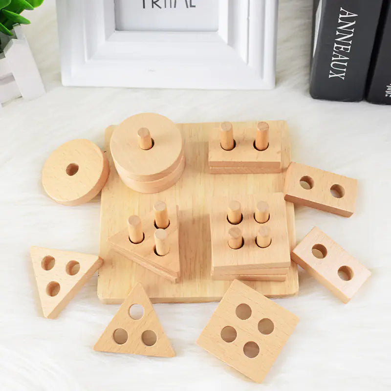 Stacking Educational Toys for Kids - Wooden Blocks Set