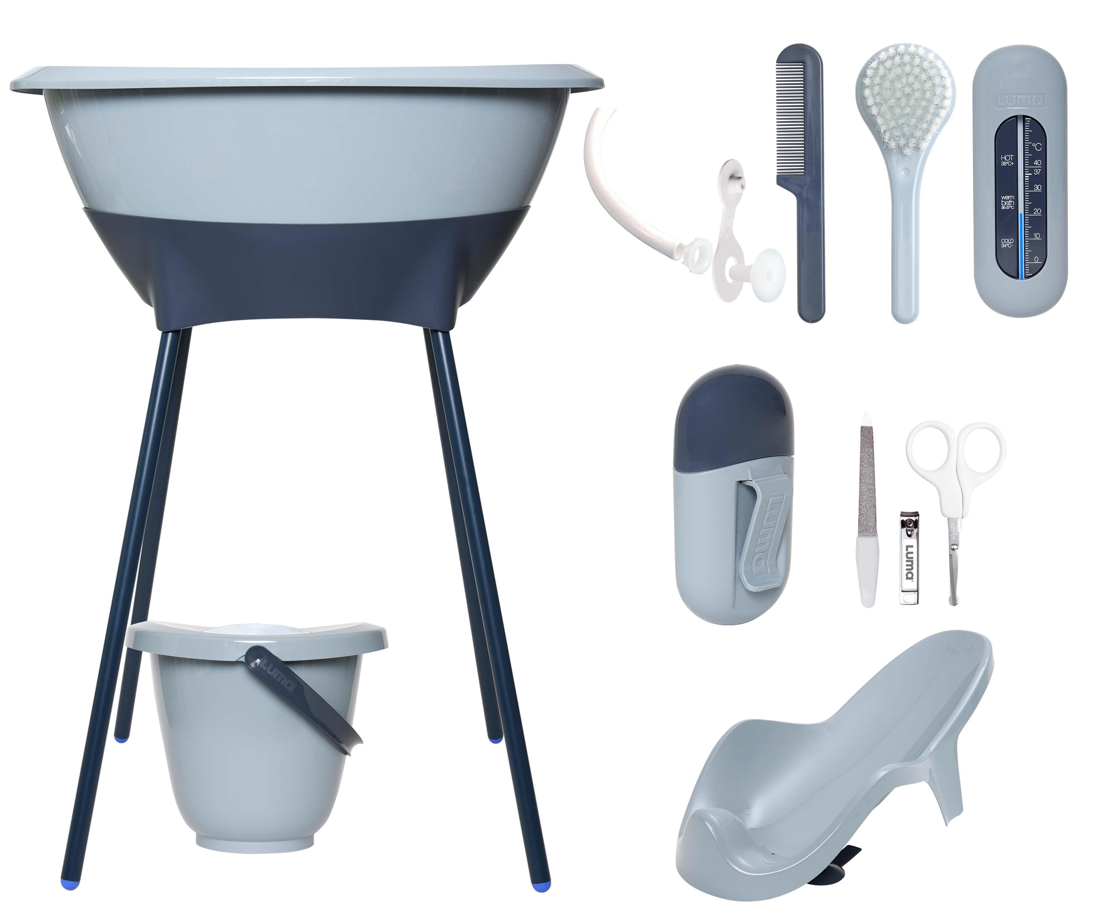 Zestaw kąpielowy 8 elem. LUMA Iron Blue