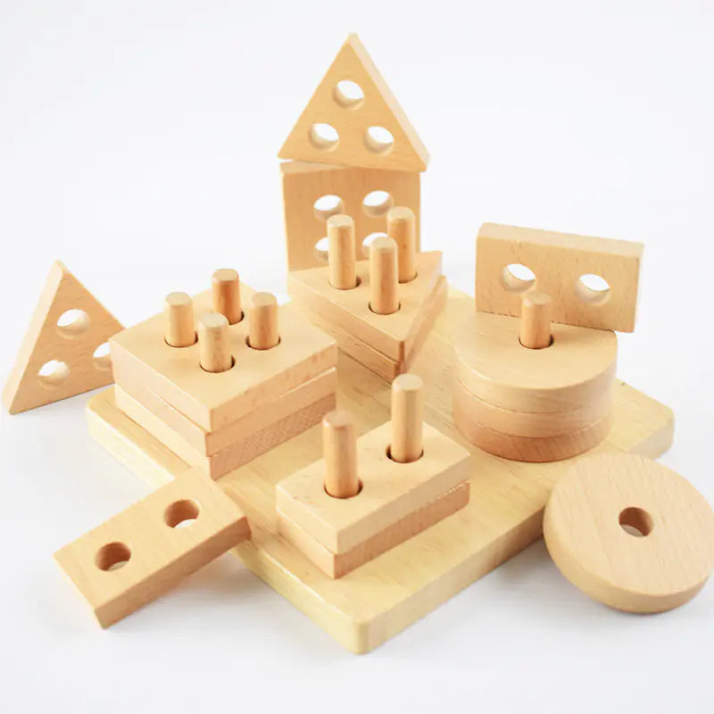 Stacking Educational Toys for Kids - Wooden Blocks Set