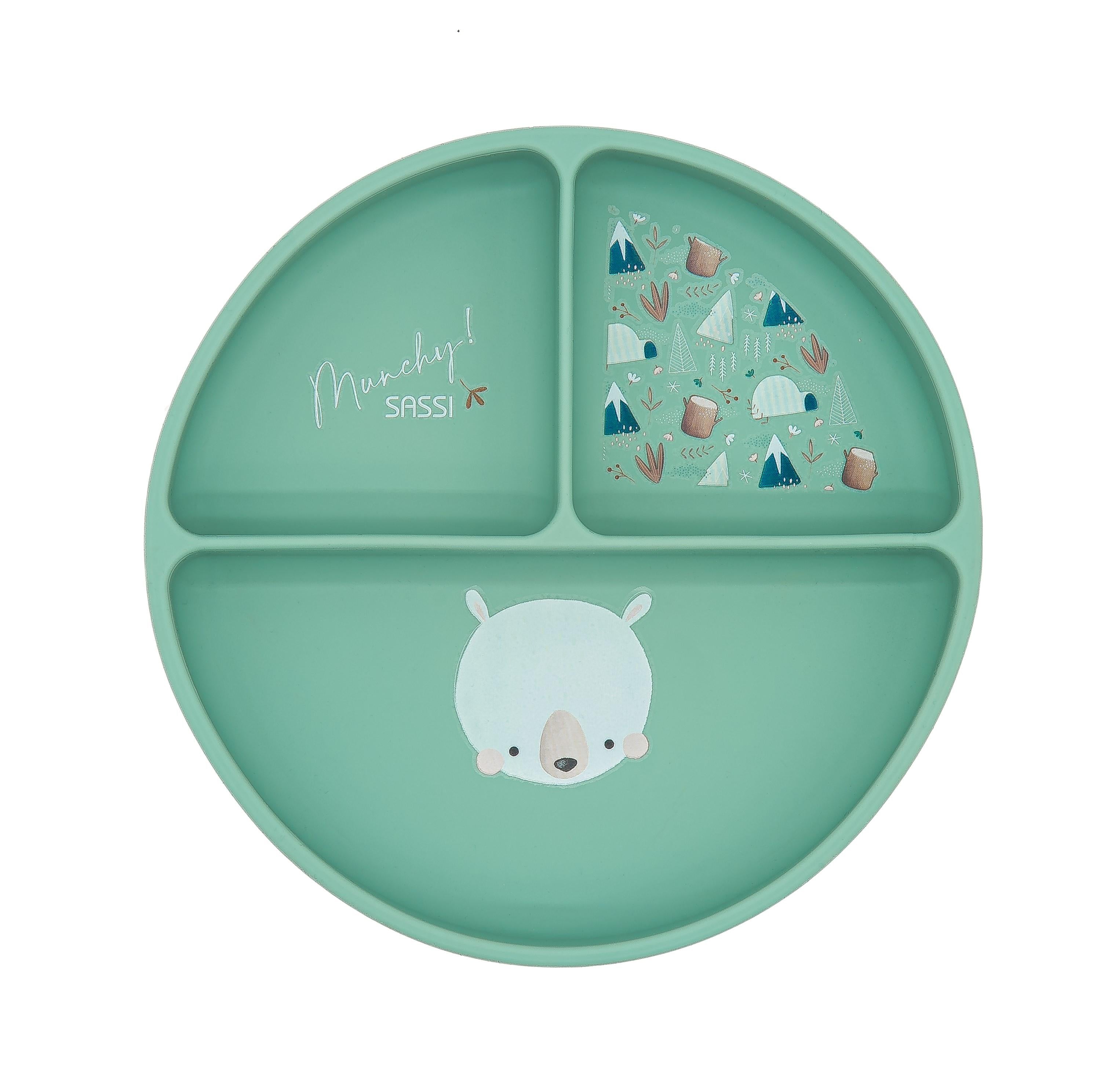 Talerz silikonowy z przyssawką Miś SASSI - SMYKI - SENSORYKI