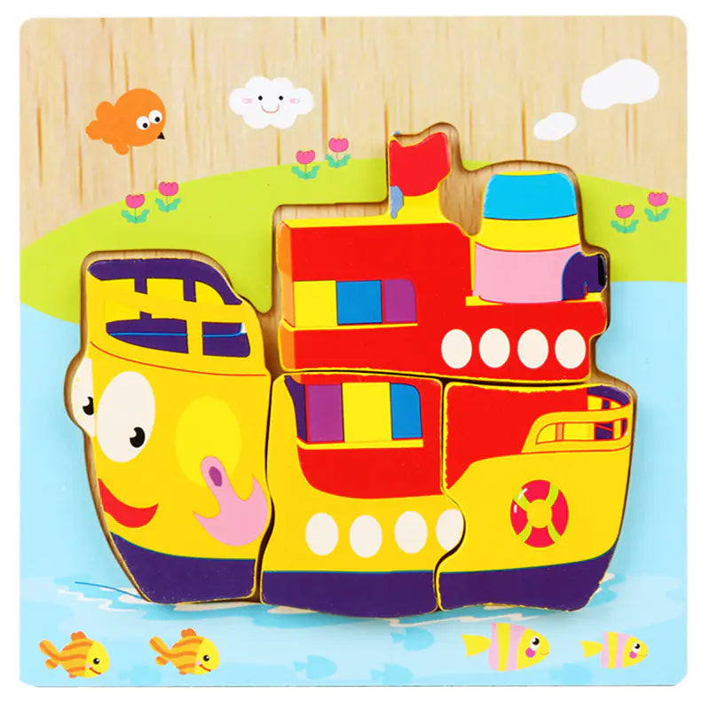 3D Wooden Puzzle Educational Toy for Kids (Wholesale)